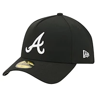 Casquette ajustée New Era Atlanta Braves A-Frame 59FORTY noire pour homme