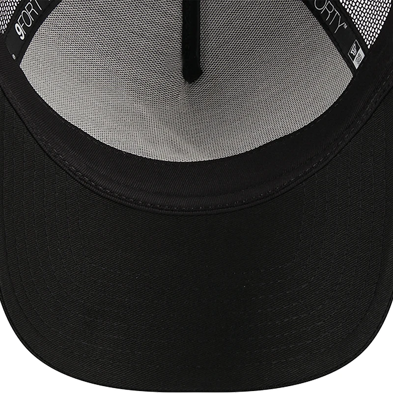 Men's New Era Black Atlanta Braves A-Frame 9FORTY Trucker Adjustable Hat