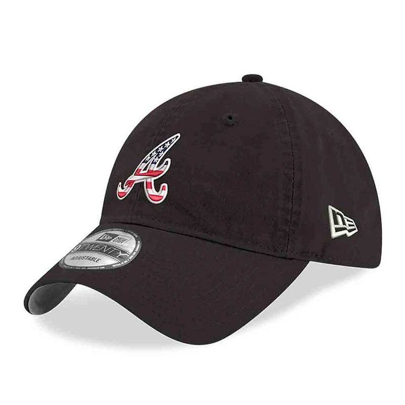 Men's New Era Black Atlanta Braves America 250 9TWENTY Adjustable Hat