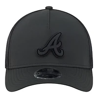 Men's New Era  Black Atlanta Braves Badged M-Crown A-Frame 9FORTY Trucker Adjustable Hat