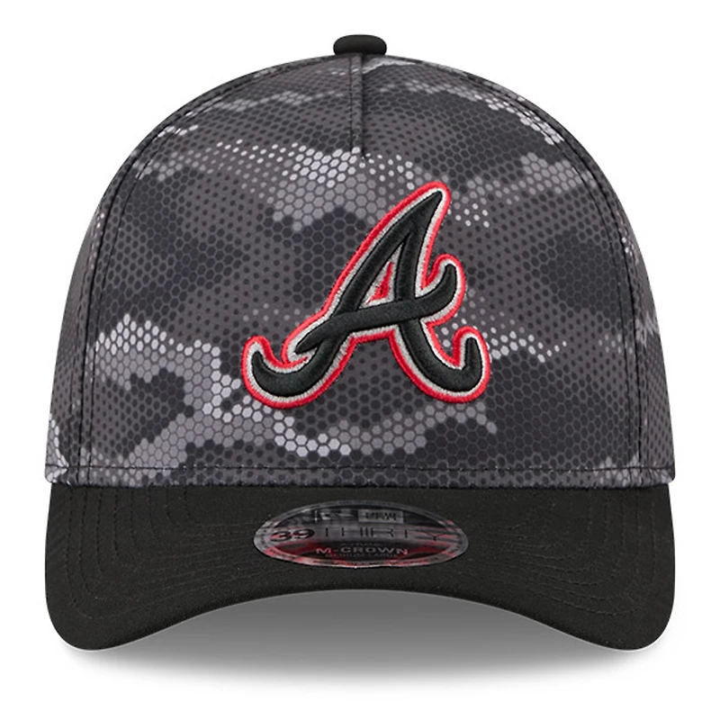 Men's New Era Black Atlanta Braves Camo 39THIRTY A-Frame Flex Hat