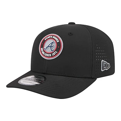 Casquette ajustable New Era noire Atlanta Braves Circle 9SEVENTY pour homme