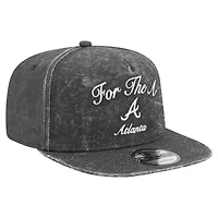 Casquette snapback New Era 9FIFTY noire pour homme, logo Atlanta Braves City, modèle A-Frame.