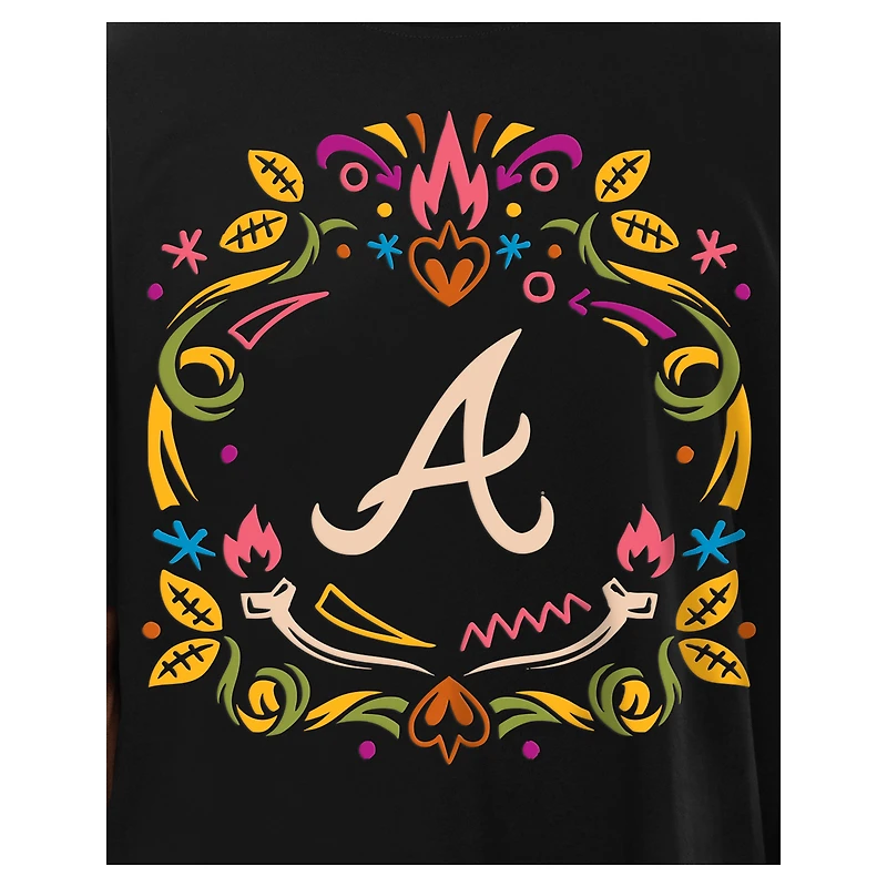 T-shirt noir New Era pour hommes des Braves d'Atlanta Día de los Muertos