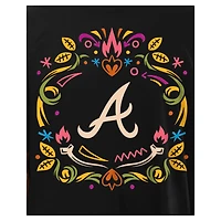 T-shirt noir New Era pour hommes des Braves d'Atlanta Día de los Muertos