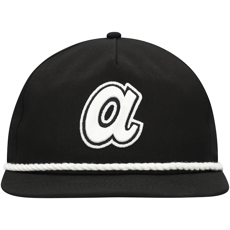 Men's New Era Black Atlanta Braves Golfer Snapback Hat