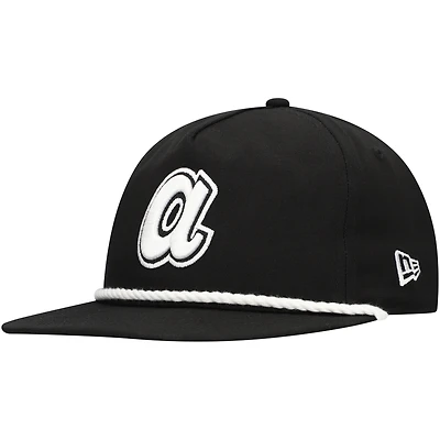 Men's New Era Black Atlanta Braves Golfer Snapback Hat