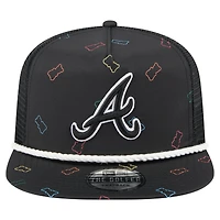 Men's New Era  Black Atlanta Braves Gummy Golfer Trucker Adjustable Hat