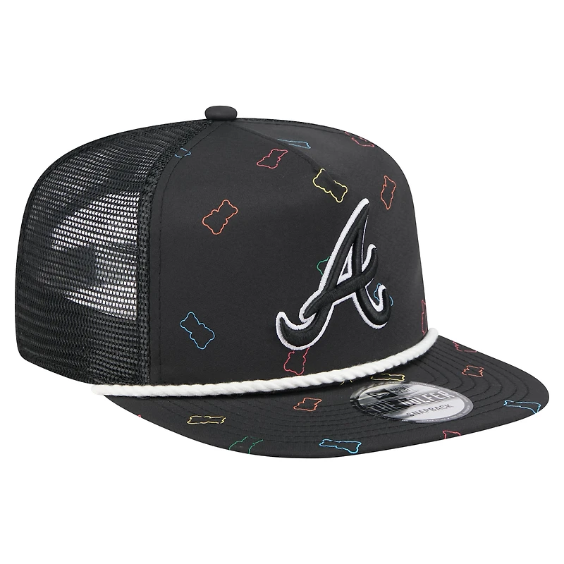 Men's New Era  Black Atlanta Braves Gummy Golfer Trucker Adjustable Hat