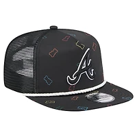 Men's New Era  Black Atlanta Braves Gummy Golfer Trucker Adjustable Hat