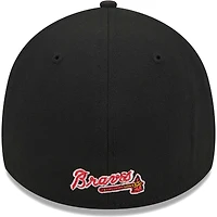 Men's New Era Black Atlanta Braves Logo 39THIRTY Flex Hat