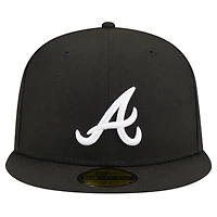 Casquette ajustée 59FIFTY noire avec logo des Atlanta Braves New Era pour hommes
