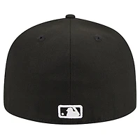 Casquette ajustée 59FIFTY noire avec logo des Atlanta Braves New Era pour hommes
