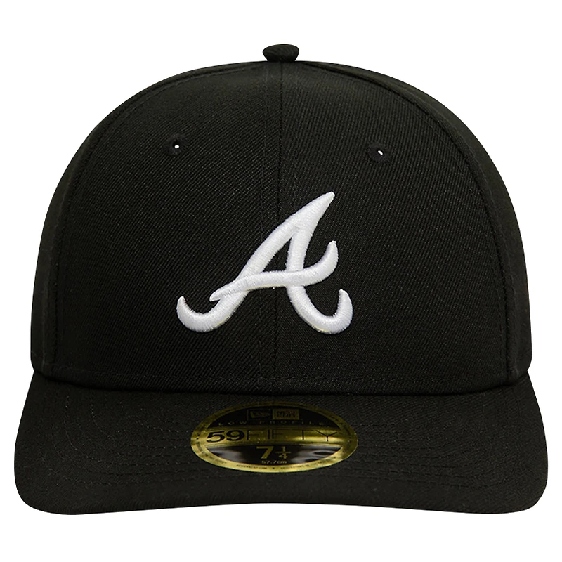 Casquette ajustée 59FIFTY à profil bas des Atlanta Braves New Era pour hommes, noire