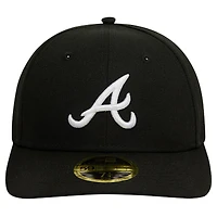Casquette ajustée 59FIFTY à profil bas des Atlanta Braves New Era pour hommes, noire