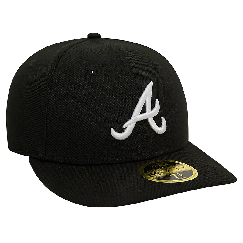 Casquette ajustée 59FIFTY à profil bas des Atlanta Braves New Era pour hommes, noire