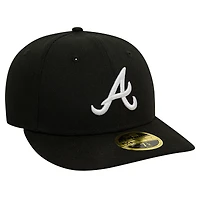 Casquette ajustée 59FIFTY à profil bas des Atlanta Braves New Era pour hommes, noire