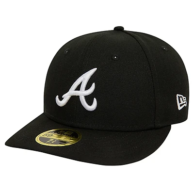 Casquette ajustée 59FIFTY à profil bas des Atlanta Braves New Era pour hommes, noire
