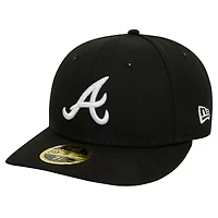 Casquette ajustée 59FIFTY à profil bas des Atlanta Braves New Era pour hommes, noire