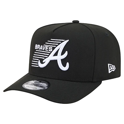 Men's New Era Black Atlanta Braves Motion A-Frame 9FIFTY Snapback Hat