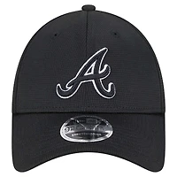 Casquette ajustable noire Pivot 9FORTY des Braves d'Atlanta de New Era pour homme