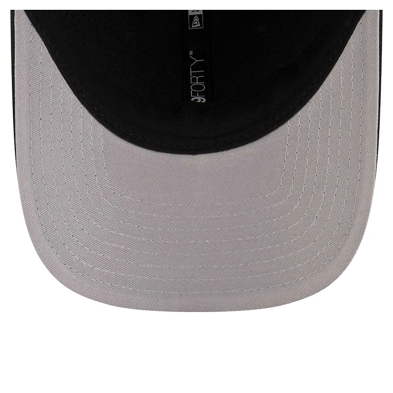 Casquette ajustable New Era noire Atlanta Braves Player Replica 9FORTY pour homme