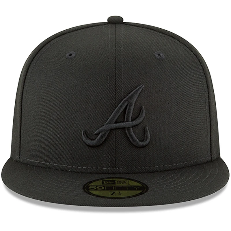Men's New Era Black Atlanta Braves Primary Logo Basic 59FIFTY Fitted Hat