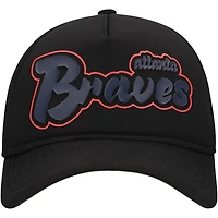 Casquette ajustable New Era noire Atlanta Braves Retro Bold A-Frame Trucker 9FORTY pour homme