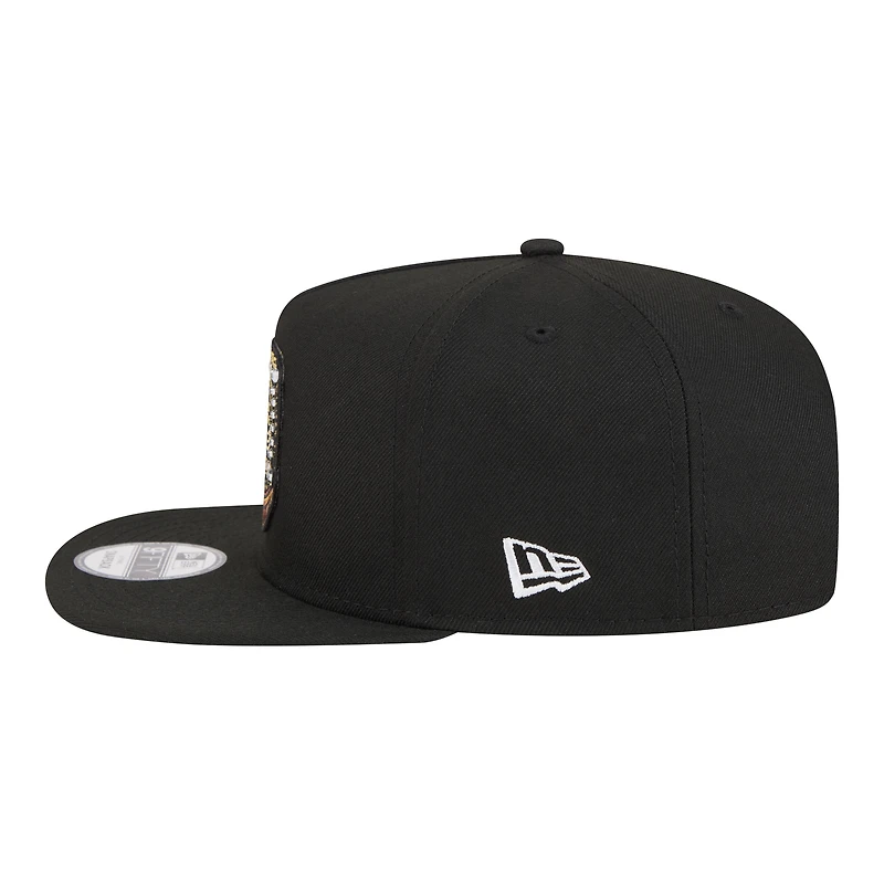 Men's New Era  Black Atlanta Braves Ring A-Frame 9FIFTY Snapback Hat