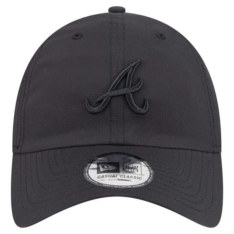 Casquette ajustable classique décontractée New Era noire des Braves d'Atlanta en ripstop pour homme