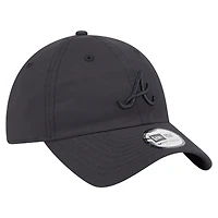 Casquette ajustable classique décontractée New Era noire des Braves d'Atlanta en ripstop pour homme