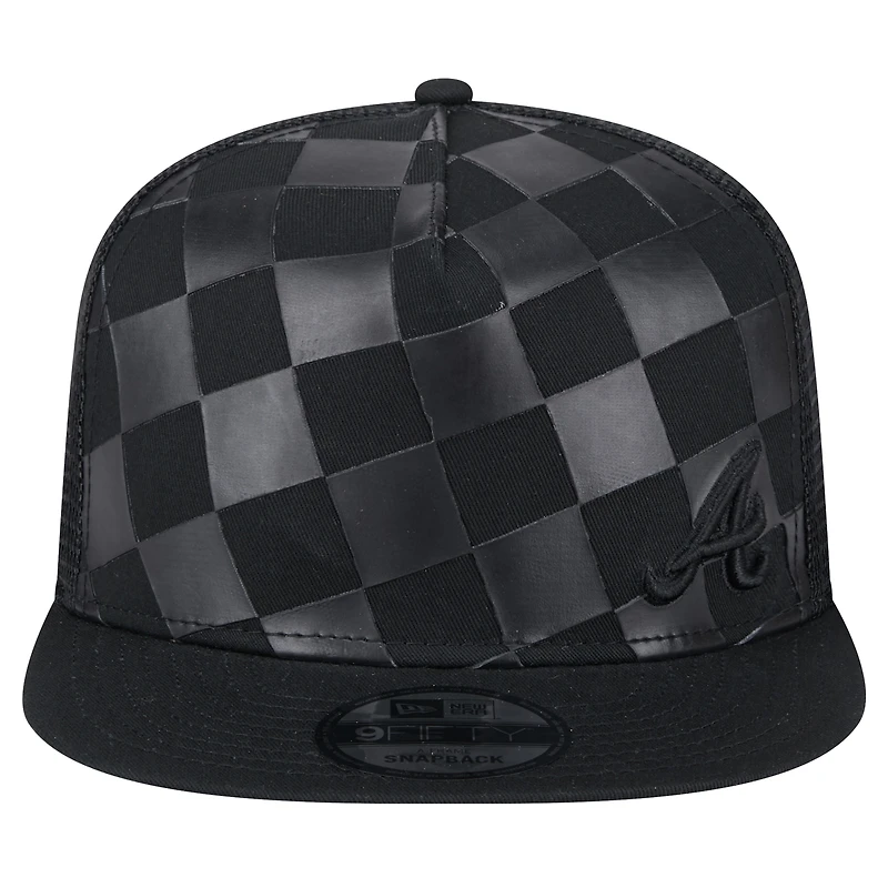 Casquette Snapback A-Frame Trucker 9FIFTY Atlanta Braves Score Check noire New Era pour homme