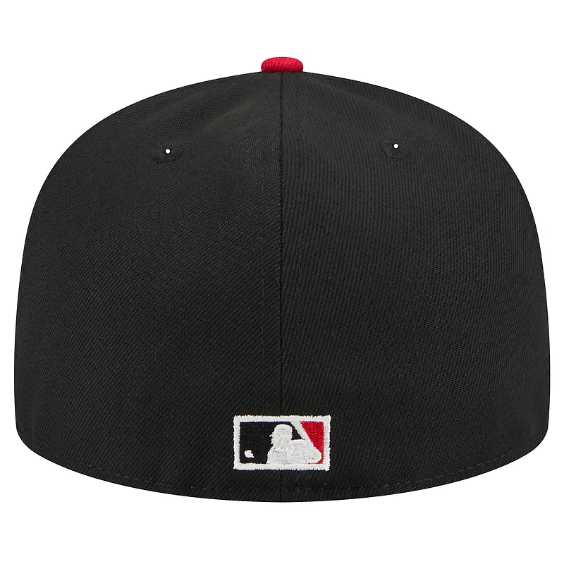 Men's New Era Black Atlanta Braves Shadow Stitch 59FIFTY Fitted Hat