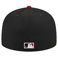Men's New Era Black Atlanta Braves Shadow Stitch 59FIFTY Fitted Hat