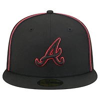 Casquette ajustée 59FIFTY noire des Atlanta Braves de New Era pour homme