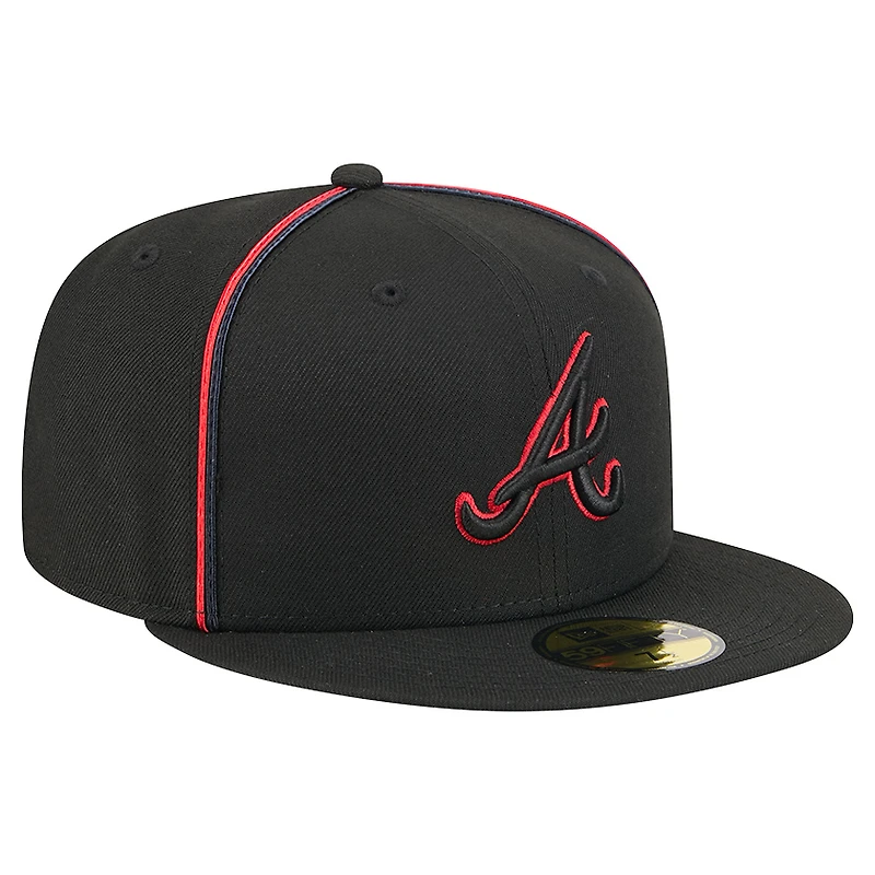 Casquette ajustée 59FIFTY noire des Atlanta Braves de New Era pour homme