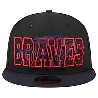 Men's New Era Black Atlanta Braves Splatter 9FIFTY Snapback Hat