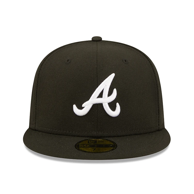 Men's New Era Black Atlanta Braves Team Logo 59FIFTY Fitted Hat
