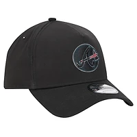 Men's New Era Black Atlanta Braves Tonal Pop 9FORTY A-Frame Adjustable Hat