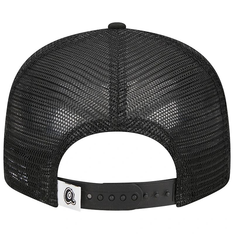 Men's New Era Black Atlanta Braves Trucker 9FIFTY Snapback Hat