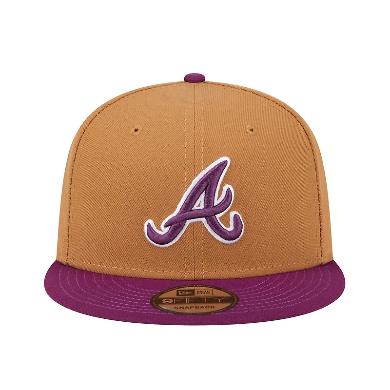 Men's New Era Brown/Purple Atlanta Braves Color Pack Two-Tone 9FIFTY Snapback Hat