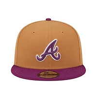 Men's New Era Brown/Purple Atlanta Braves Color Pack Two-Tone 9FIFTY Snapback Hat