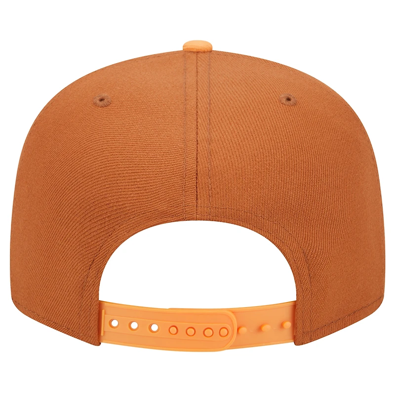 Men's New Era Brown Atlanta Braves Spring Color Two-Tone 9FIFTY Snapback Hat