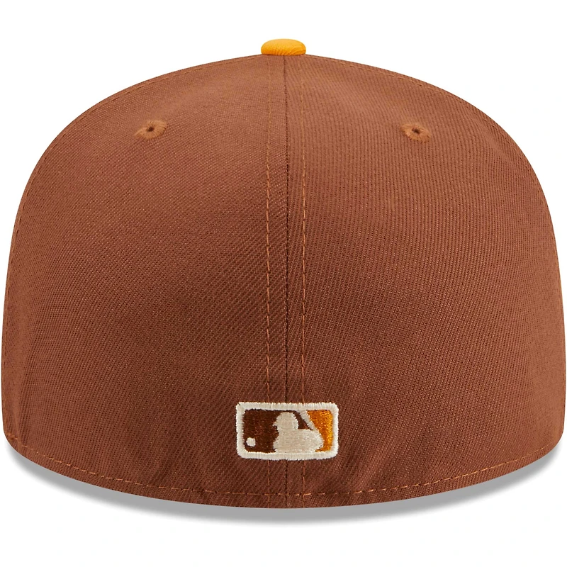 Casquette ajustée 59FIFTY New Era des Atlanta Braves Tiramisu marron pour hommes
