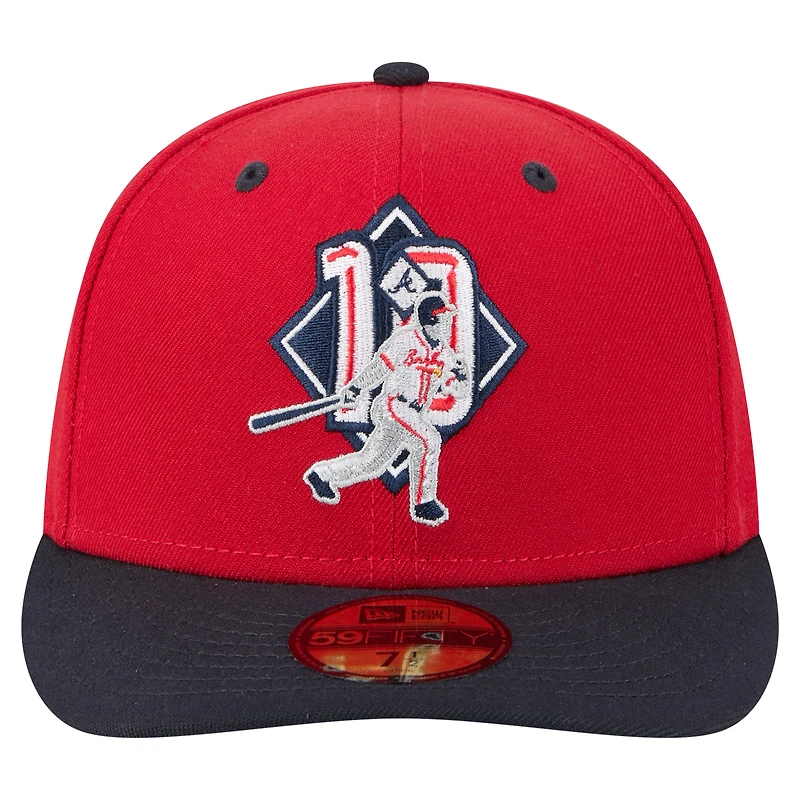 Casquette ajustée New Era Chipper Jones rouge des Braves d'Atlanta 59FIFTY pour homme