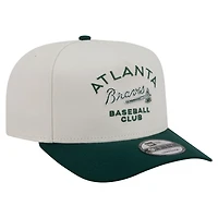 Men's New Era  Cream/Dark Green Atlanta Braves Chrome A-Frame 9FIFTY Snapback Hat