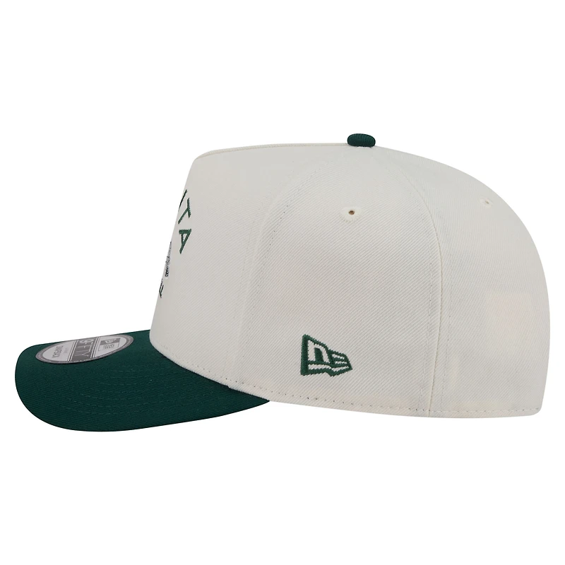 Casquette snapback New Era Atlanta Braves Chrome A-Frame 9FIFTY pour homme, crème/vert foncé