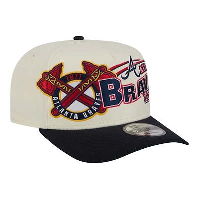 Casquette snapback New Era crème/marine Atlanta Braves Classic A-Frame 9FIFTY pour homme