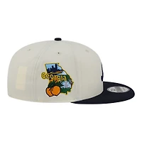 Men's New Era Cream/Navy Atlanta Braves Localized 9FIFTY Snapback Hat
