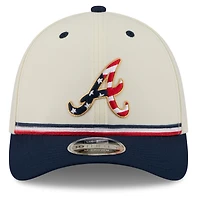 Men's New Era Cream/Navy Atlanta Braves USA 250 Fourth of July 39THIRTY M-Crown Flex Hat